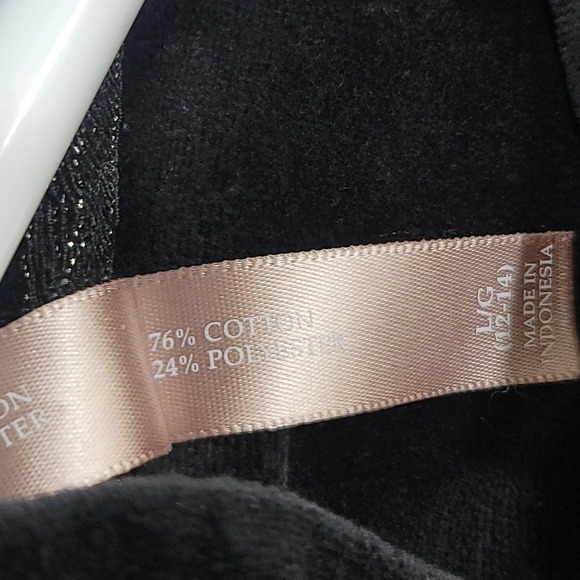 White Stag Velour Zip Up Jacket Women Sz L Black Funnel Neck Y2K Active Cozygoth - Picture 8 of 9